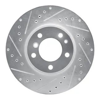 R1 Concepts EDZ-31033L Brake Rotor Drilled and Slotted Silver